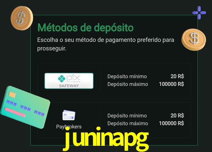 O cassino juninapg oferece uma grande variedade de métodos de pagamento
